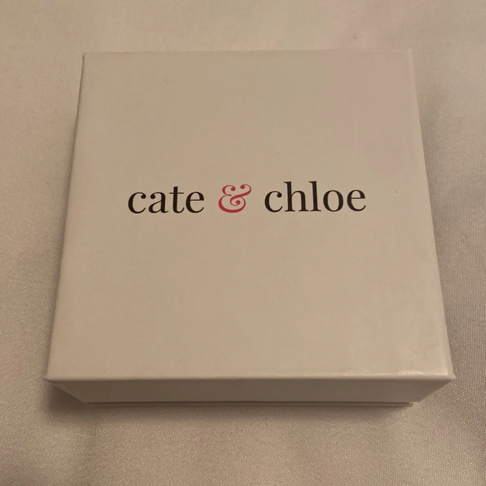 Cate & Chloe Ruth 18k White Gold Plated Halo Studs with Swarovski Crystals - Picture 2 of 4